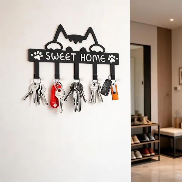 Steel_Cat_Sweet_Home_Design_Key_Holder