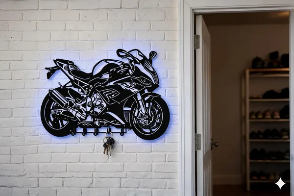 Steel_Motorcycle_Silhouette_Key_Holder