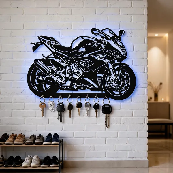 Steel_Motorcycle_Silhouette_Key_Holder