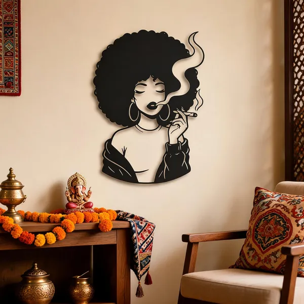 Steel_Afro_Woman_Silhouette_Metal_Wall_Art