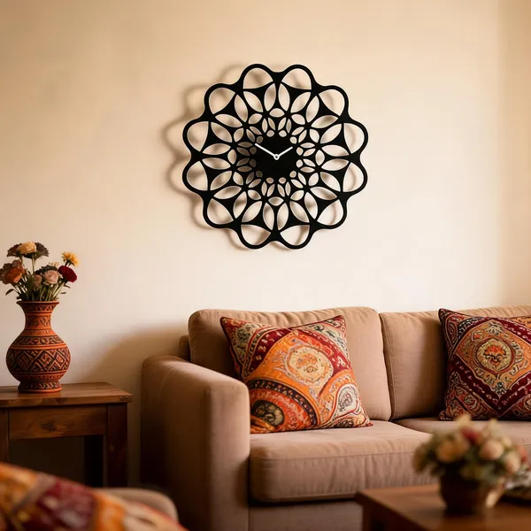 Steel_Floral_Mandala_Wall_Clock