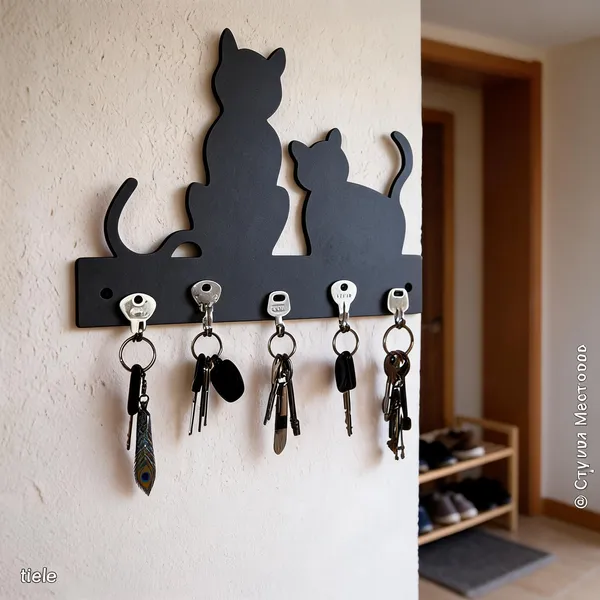 Steel_Cat_Silhouette_Key_Holder