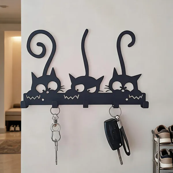 Steel_Decorative_Cat_Design_Key_Holder