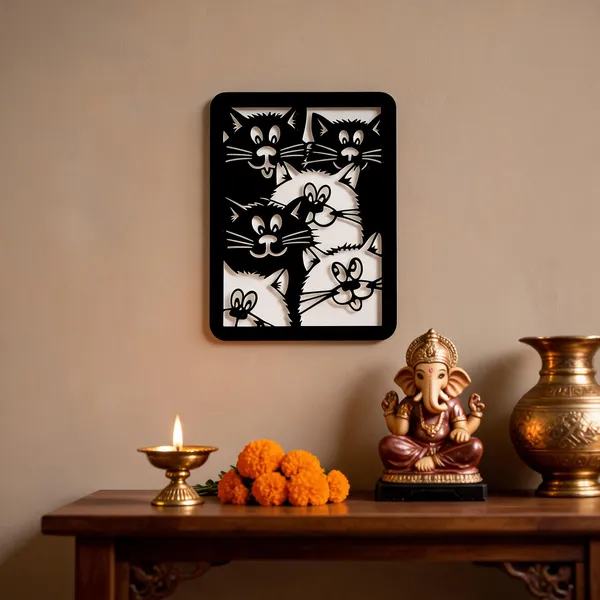 Steel_Decorative_Cat_Faces_Metal_Wall_Art