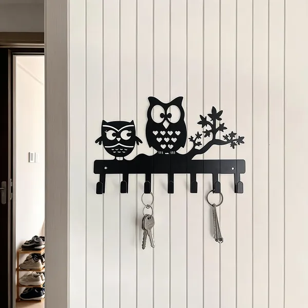 Steel_Decorative_Owl_Design_Key_Holder
