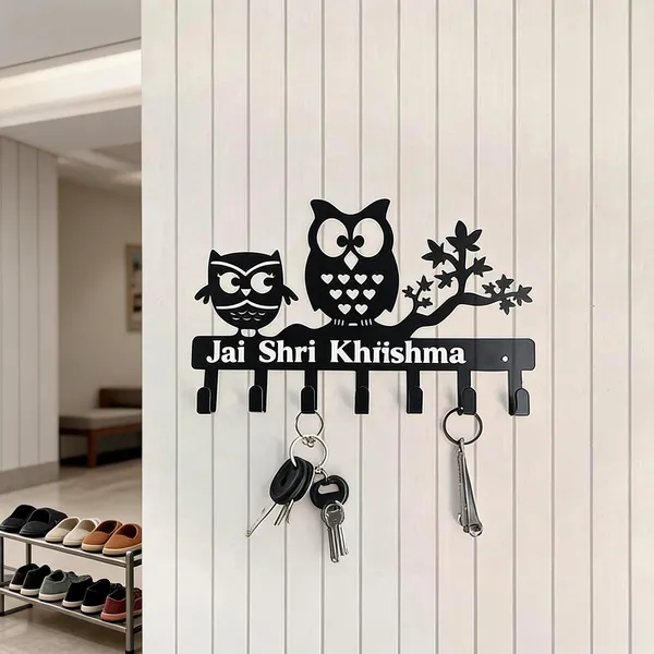 Steel_Decorative_Owl_Design_Key_Holder
