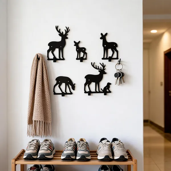 Steel_Deer_Family_Wall_Hook_Set