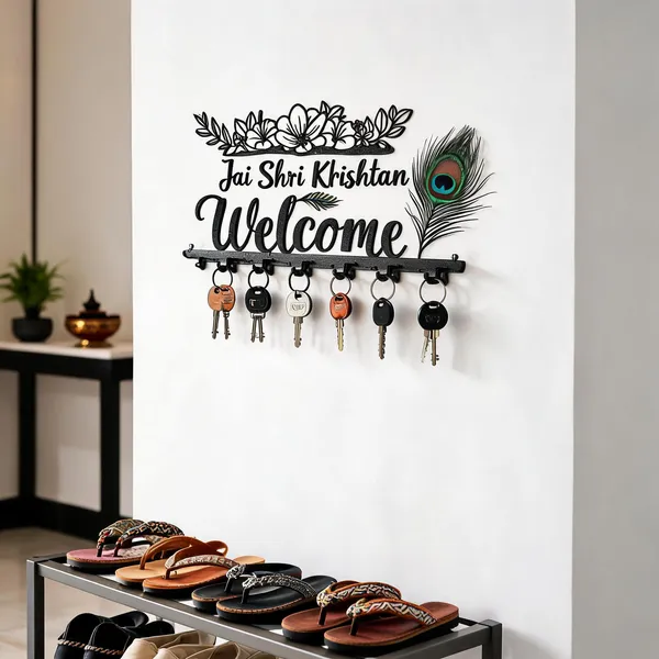 Steel_Entryway_Floral_Welcome_Key_Holder