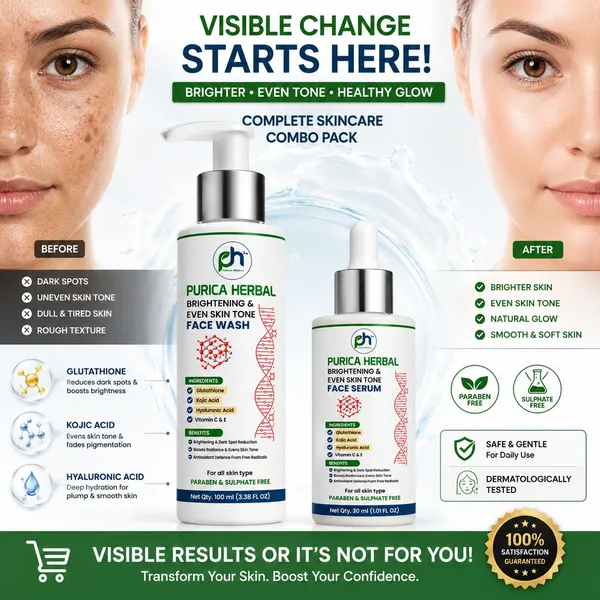 Purica_Herbal_Glutathione_Kojic_Acid_Vitamin_C_+_E_(_Facewash_&_Serum_Combo_)_(130_G)
