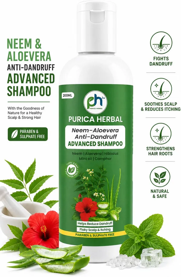 Purica_Herbal_Handmade_Natural_Neem-Aloevera_Anti-Dandruff_Advance_Shampoo_With_Powerful_Herbs_(200_Ml)