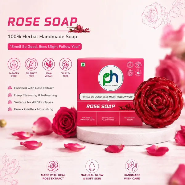 Purica_Herbal_Rose_Soap_|_Gentle_Floral_Bathing_Bar_With_Natural_Rose_Fragrance_(100_G)