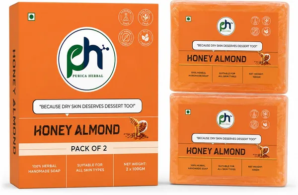 Purica_Herbal_Honey_&_Almond_Soap_Bar_For_Dry_Skin_Nourishing_&_Moisturizing_(2_X_100_G)