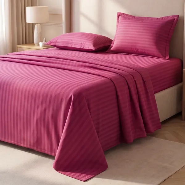 Deep_Magenta_Satin_Stripe_King_Flat_Bed_Sheet