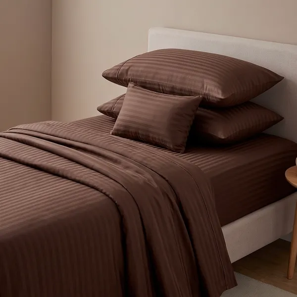 Satin_Stripe_Chocolate_Brown_Single_Bedsheet
