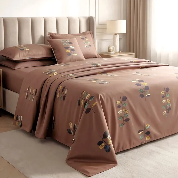 Dusty_Rose_Botanical_Floral_Print_Super_King_Bedsheet