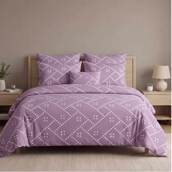 Lavender_Dot_Matrix_|_Modern_Geometric_Print_|_Double_Bed_|_(270_x_270_cm)