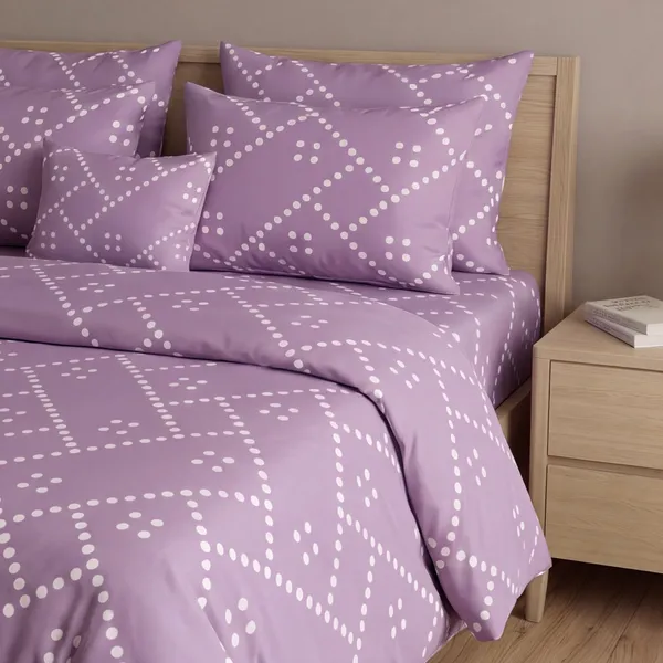 Lavender_Dot_Matrix_|_Modern_Geometric_Print_|_Double_Bed_|_(270_x_270_cm)