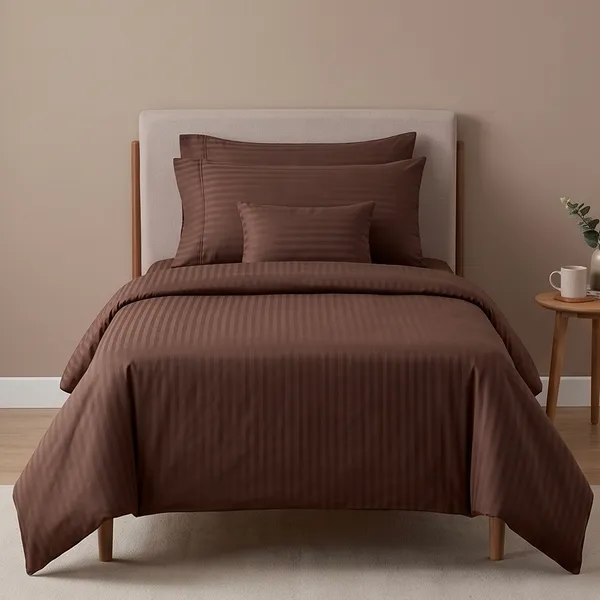 Satin_Stripe_Chocolate_Brown_Single_Bedsheet