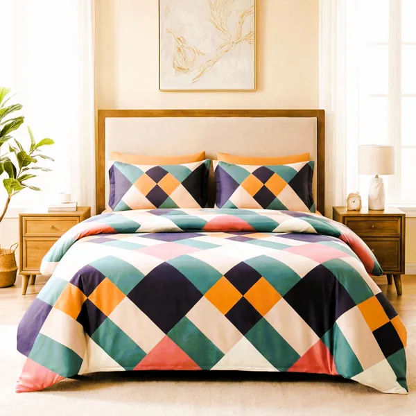 Contemporary_Diamond_Check_Super_King_Bedsheet