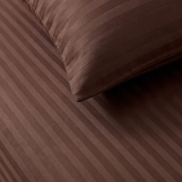 Satin_Stripe_Chocolate_Brown_Single_Bedsheet