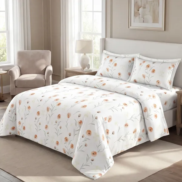 Coral_Poppy_&_Meadow_Blossom_Double_Bedsheet_Set
