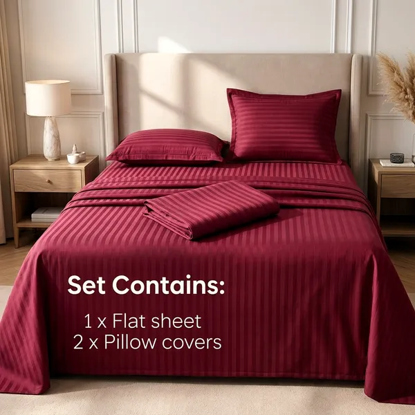 Deep_Maroon_Satin_Stripe_King_Flat_Bed_Sheet