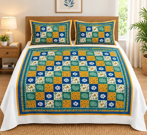 Floral_&_Paisley_Pattern_Hand_Block_Print_Bedsheet