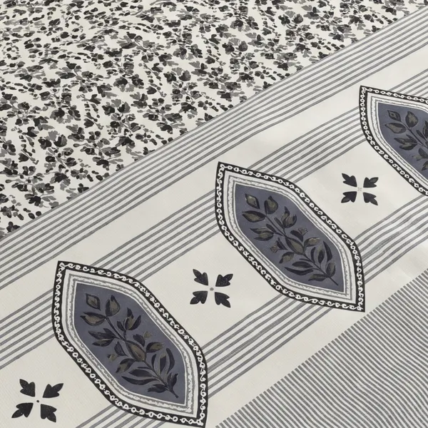 Pure_Cotton_Block_Style_Olive_Blue_Ditsy_Print_King_Bedsheet