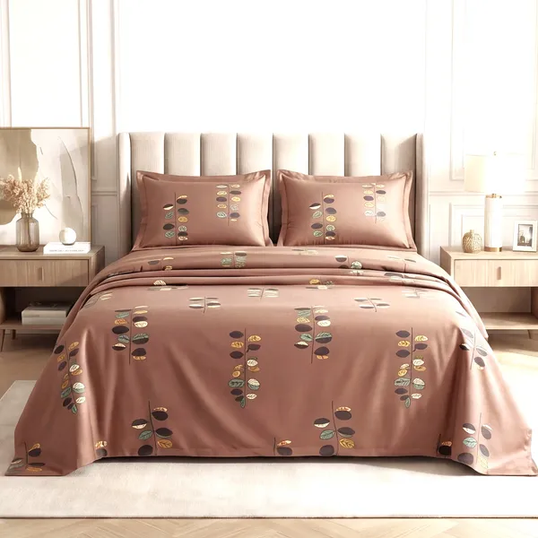 Dusty_Rose_Botanical_Floral_Print_Super_King_Bedsheet