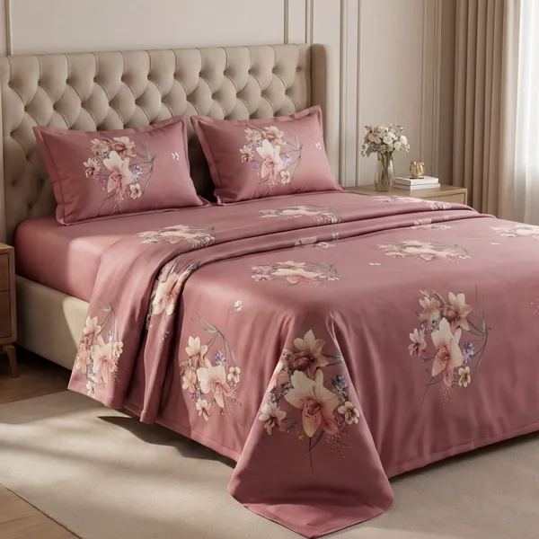 Mocha_Botanical_Leaf_Print_Super_King_Bedsheet