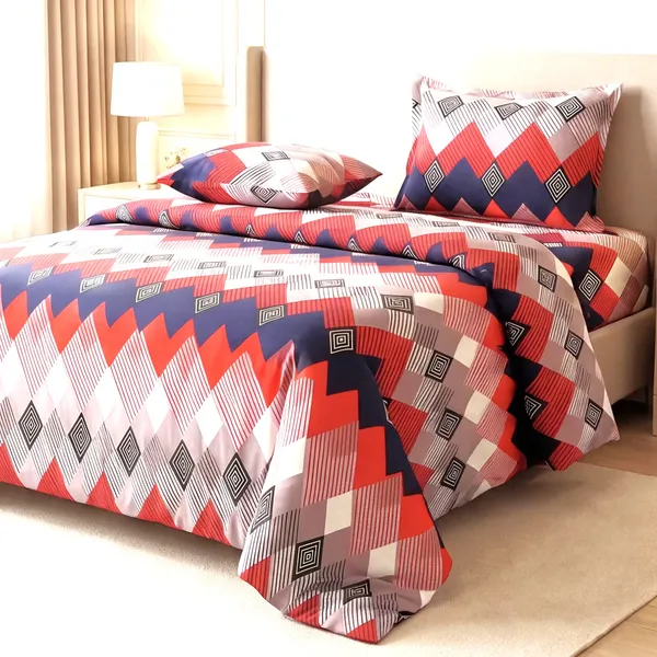 Modern_Navy_Crimson_Geometric_Diamond_Super_King_Bedsheet