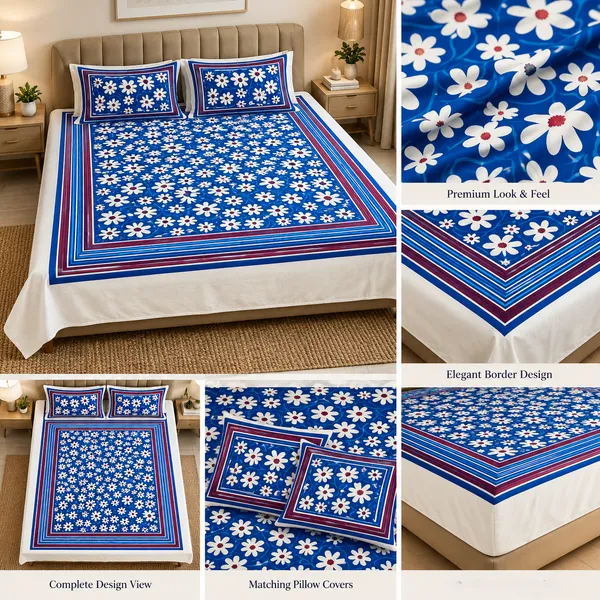 Indigo_Daisy_Floral_Hand_Block_Print_Bedsheet