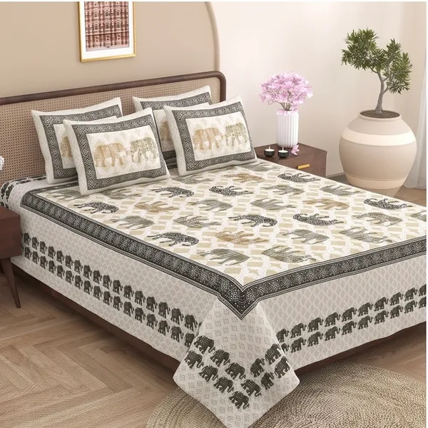 Pure_Cotton_Jaipuri_Block_Print_Ivory_King_Size_Bedsheet