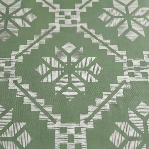Pure_Cotton_Bohemian_Sage_Green_Geometric_Diamond_King_Bedsheet