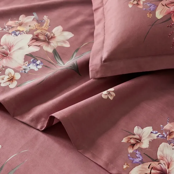 Mocha_Botanical_Leaf_Print_Super_King_Bedsheet
