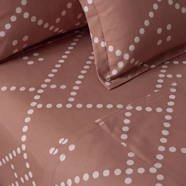 Mocha_Dot_Weave_|_Contemporary_Geometric_Print_|_Double_Bed_|_(270_x_270_cm)
