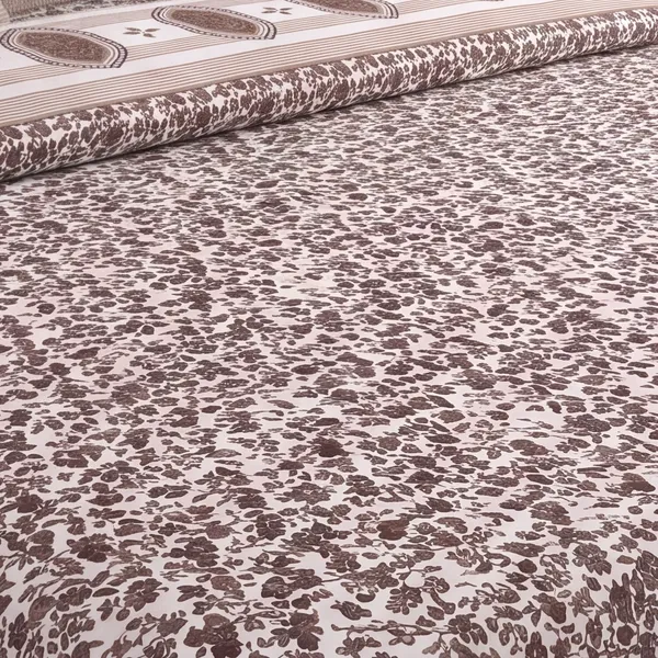 Pure_Cotton_Block_Style_Mocha_Brown_Ditsy_Print_King_Bedsheet