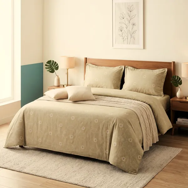 Pure_Cotton_Desert_Bloom_Premium_Beige_Floral_King_Bedsheet