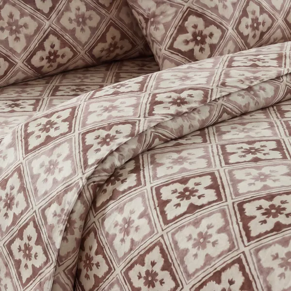 Pure_Cotton_Terracotta_Geometric_Lattice_King_Bedsheet