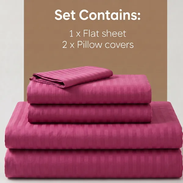 Deep_Magenta_Satin_Stripe_King_Flat_Bed_Sheet