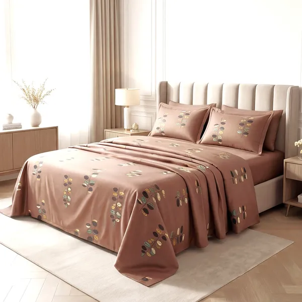 Dusty_Rose_Botanical_Floral_Print_Super_King_Bedsheet
