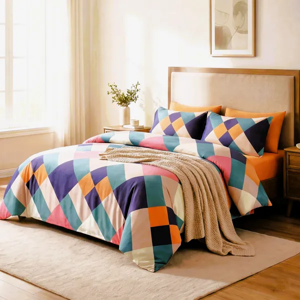 Contemporary_Diamond_Check_Super_King_Bedsheet