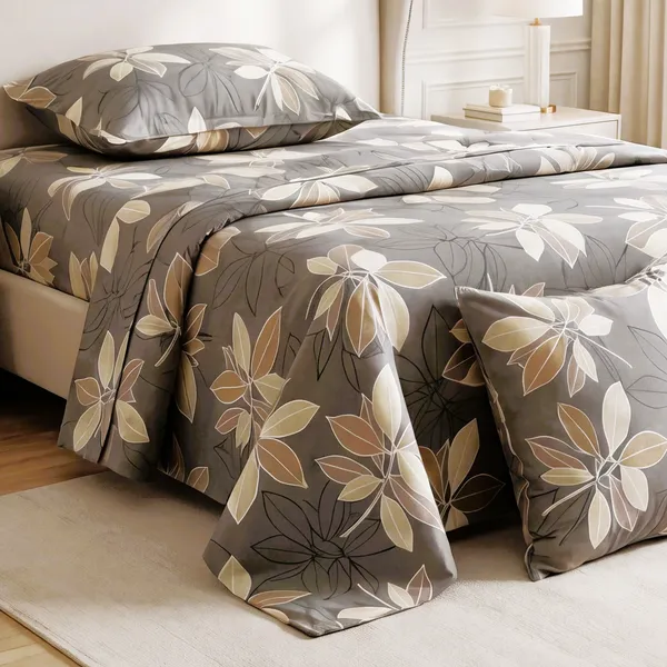 Botanical_Charcoal_Grey_Autumnal_Leaf_Print_Bedsheet