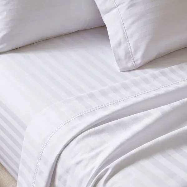 White_Satin_Stripe_King_Bed_Sheet
