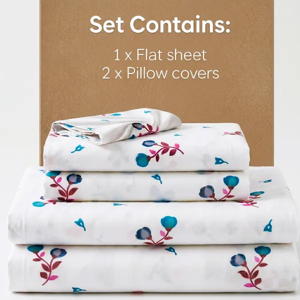 Floral_Berry_Sprig_Print_King_Flat_Bed_Sheet