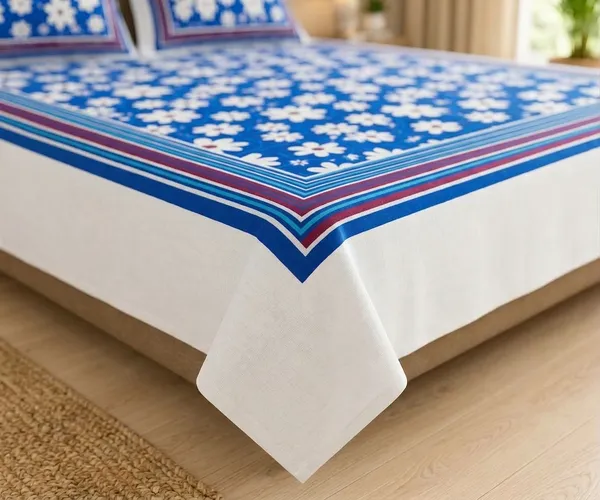 Indigo_Daisy_Floral_Hand_Block_Print_Bedsheet