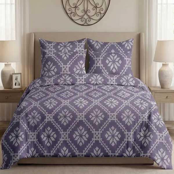 Lavender_Mosaic_Cotton_Bedsheet|_Premium_Geometric_Print_|_Double_Bed_|_(270_x_270_cm)