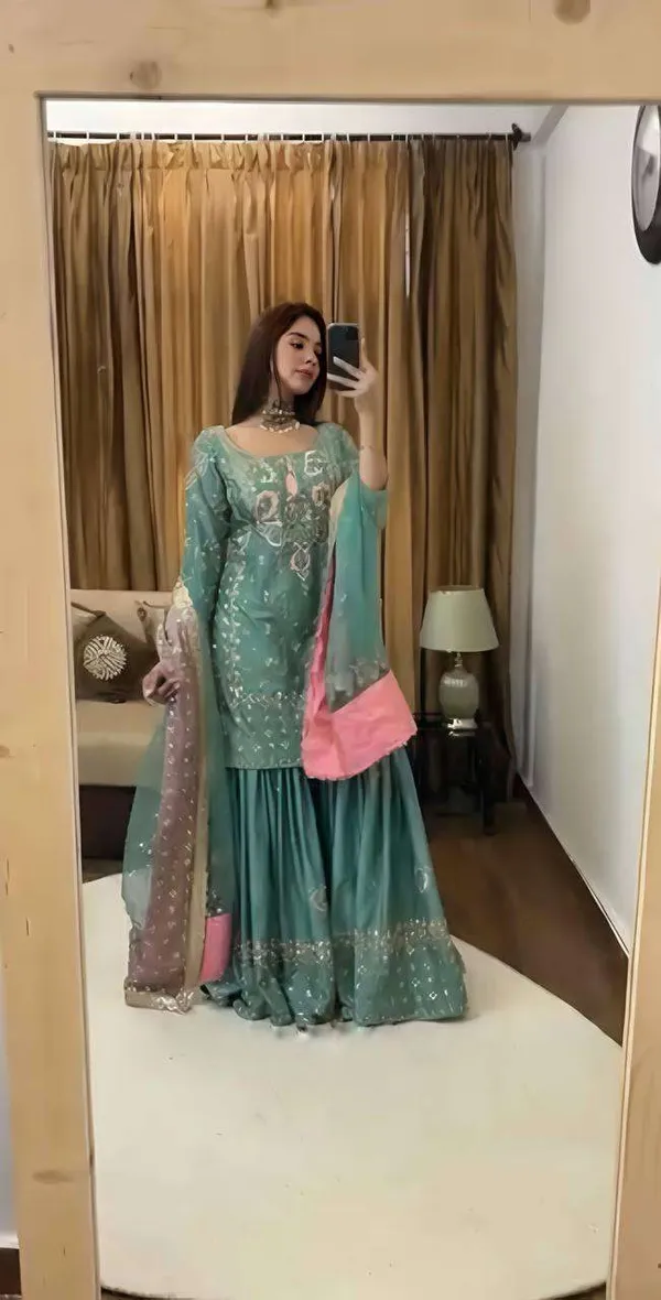 Women_S_Chinon_Silk_Heavy_Embroidery_Straight_Kurta_With_Sharara_And_Dupatta_Set