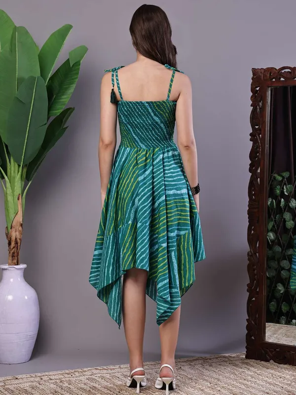 Women_S_Leheriya_Asymmetrical_Hem_Smocked_A_Line_Dress_Midi_Dresses