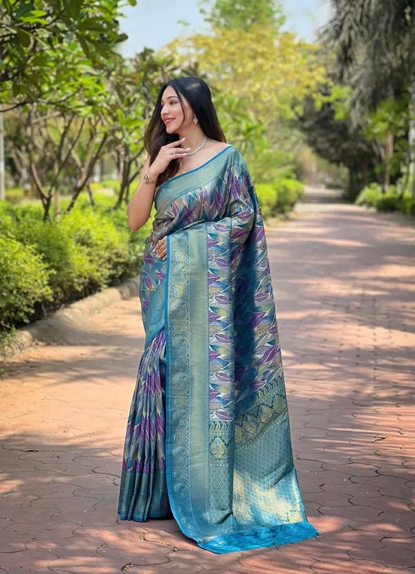 Women_S_Luxurious_Pista_Green_Pink_Art_Silk_Saree_With_Intricate_Leaf_Weave_Broad_Zari_Border_Ideal_For_Festive_Wedding_Occasions